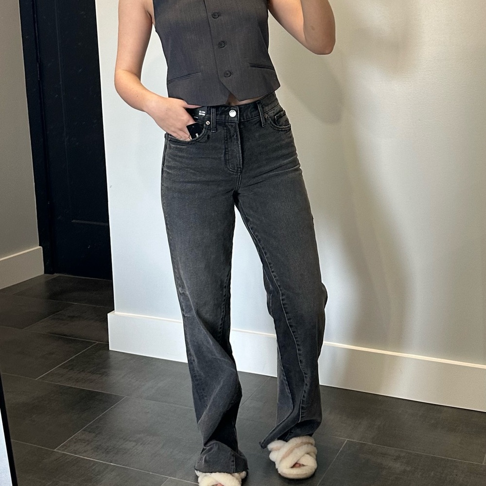 Express Classic Black Women's wide Leg Jeans high waisted